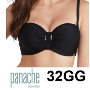 Women's Panache Swim Anya Convertible Underwire Bandeau Bikini Top Size 32 GG